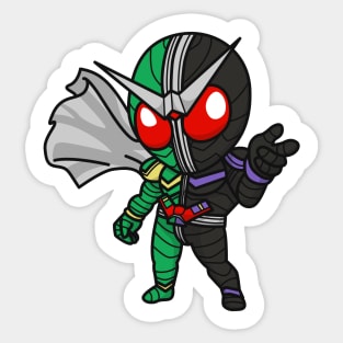 Kamen Rider W (CycloneJoker) Chibi Style Kawaii Sticker